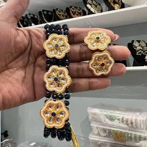 Black choker with studs